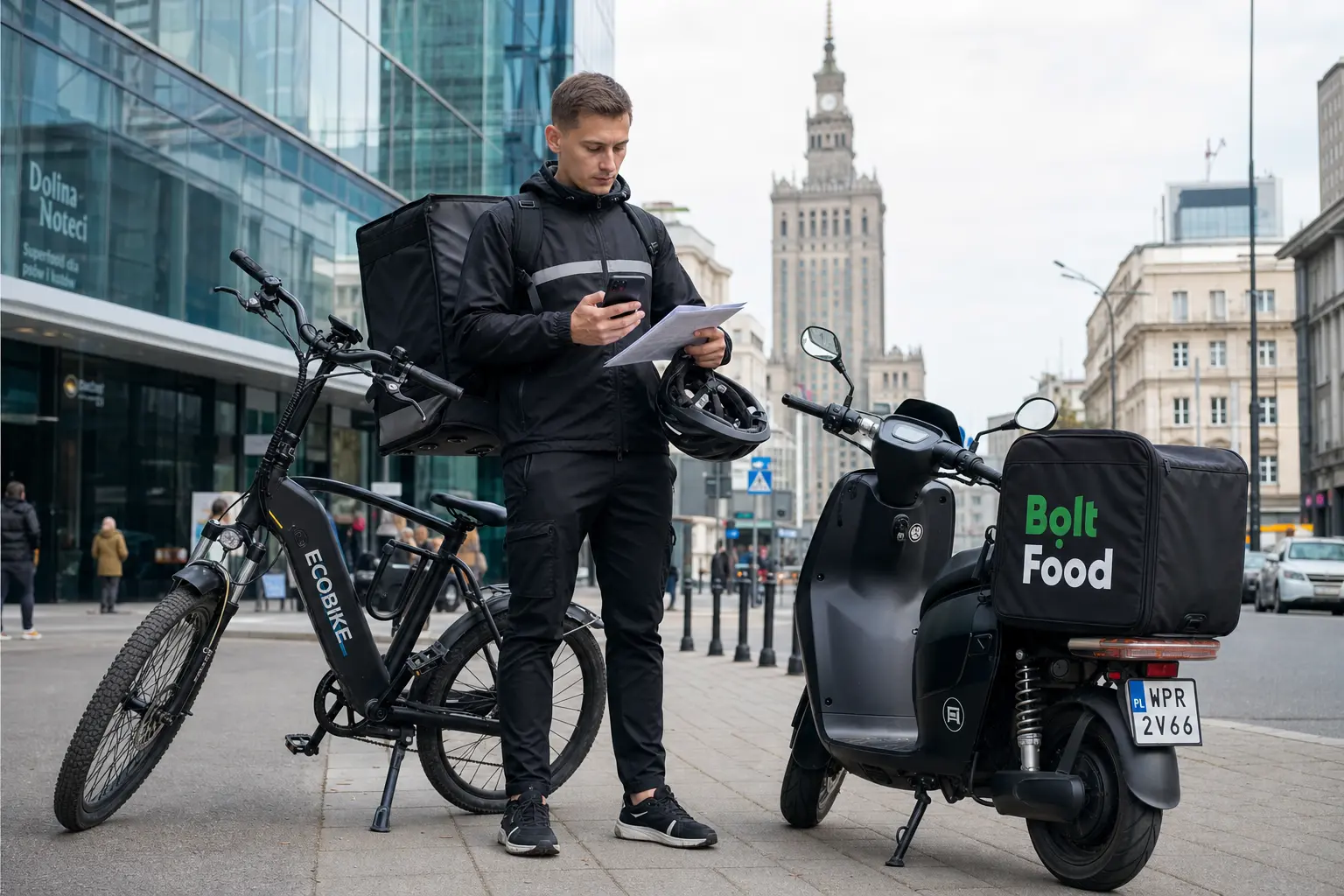 Документы для работы курьером в Польше на электровелосипеде или скутере