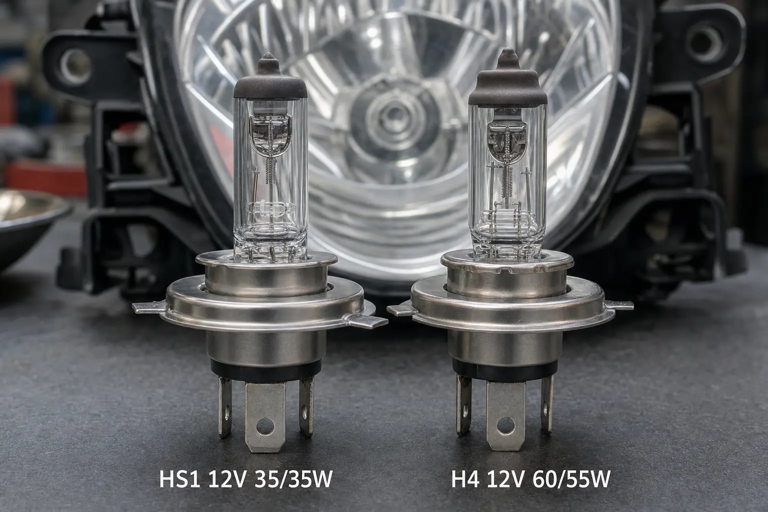Главное отличие HS1 и H4: одинаково похожи, но рассчитаны на разную мощность