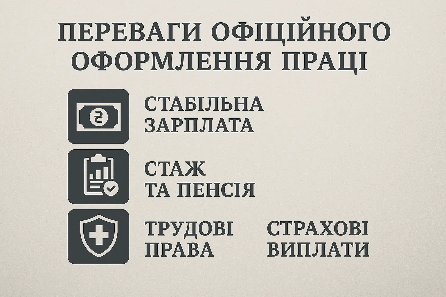 Переваги офіційного договору